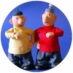 Jedlý papier Pat a Mat fialné pozadie 19,5 cm