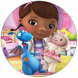 Jedldný papír Doktorka Plyšáková s ovečkou a dinosaurom 19,5 cm