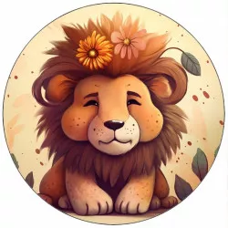 Jedlý papier lev s kvetmi v hriesti 19,5 cm