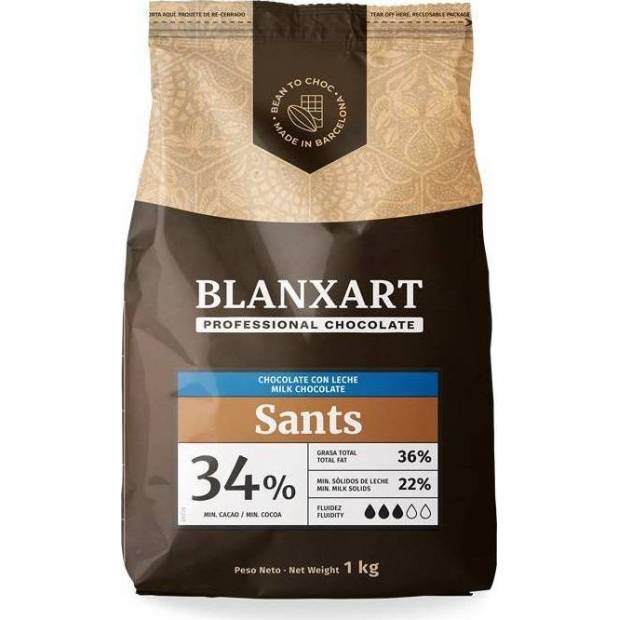 Blanxart Pravá mliečna čokoláda Sants 34% (1 kg)