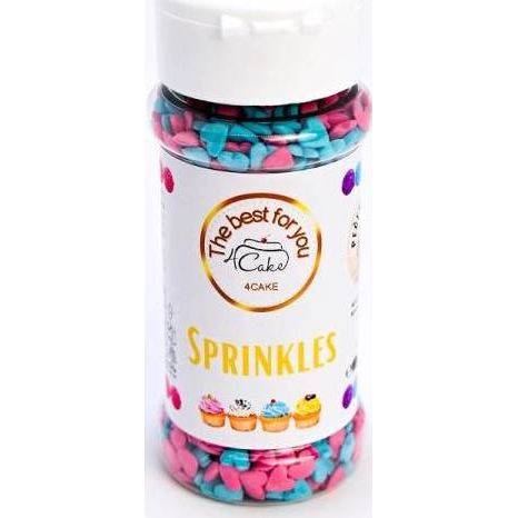 4Cake Sugar hearts pink and blue (80 g) Besky edition