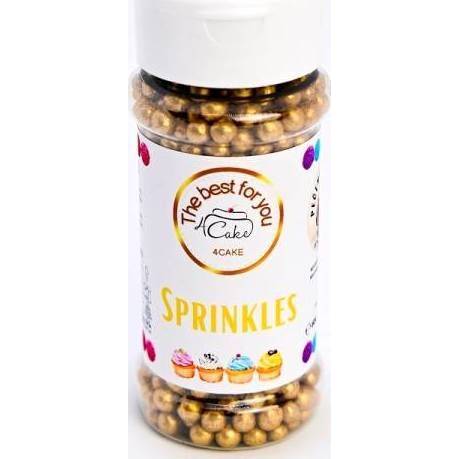 4Cake Sugar-rice pearls gold 5 mm (60 g) Besky edition