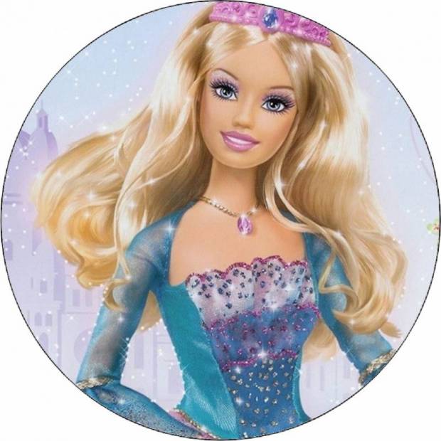 Jedlý papier Barbie princezná 19,5 cm