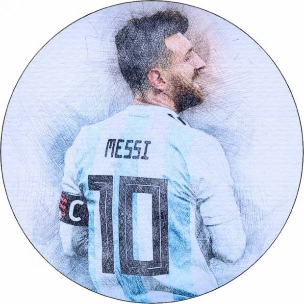 Jedlý papier Lionel Messi portrét 19,5 cm