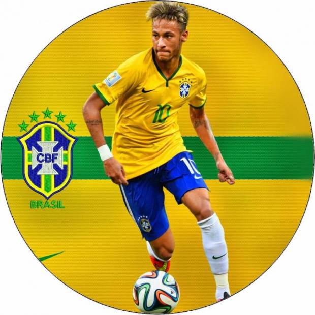 Jedlý papier Neymar s brazílskou vlajkou 19,5 cm