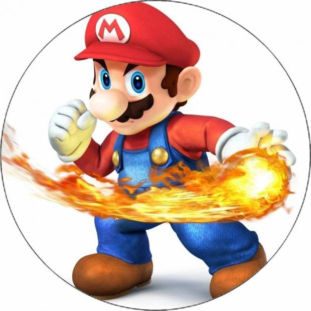 Jedlý papier Super Mario a ohnivá guľa 19,5 cm