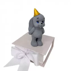 Čokoládový zajíček šedivý stojící 9 cm