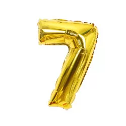 Fóliový balónik číslo sedem zlatý 102 cm