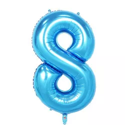 Fóliový balónek číslo osem modrý 102 cm