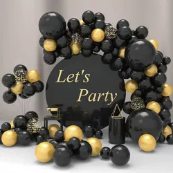 Balónová girlanda čiernozlatá 112 ks