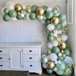 Balóniková girlanda zlatá zelená 52ks