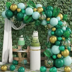 Balóniková girlanda zlatá zelená 80ks