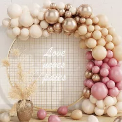 Balóniková girlanda béžovo ružová 75 ks