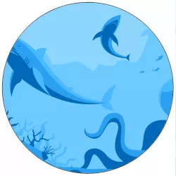 Jedlý papier žraloky ilustrácie 19,5 cm