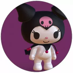 Jedlý papier Kuromi s čiapkou s lebkou 19,5 cm