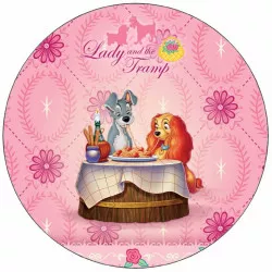 Jedlý papier Lady a tramp pri stole 19,5 cm