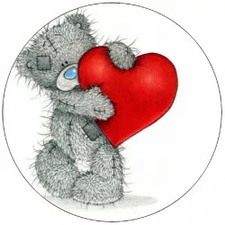 Jedlý papir medvedík so srdiečkom 19,5 cm