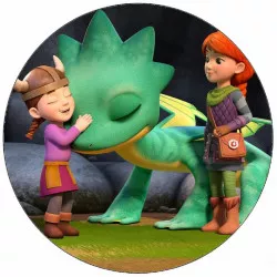 Jedlý papier Dračie záchranári Dak a Leyla s drakom 19,5 cm