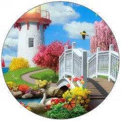 Jedlý papír maják v záhrade 19,5 cm