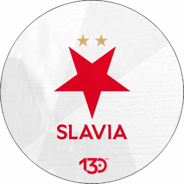 Jedlý papier Logo Slavia biele pozadie 19,5 cm