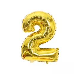 Zlatý balónek s fóliou číslo dva 102 cm