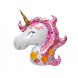 Látkový balónik ružový jednorožec 70 cm