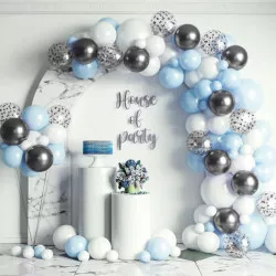 Balóniková girlanda modro-biela