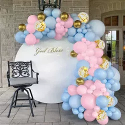 Balónová girlanda ružovo-modrá 92 ks