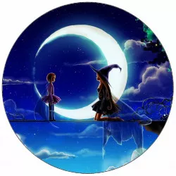 Jedlý papier čarodejnica a mesiac 19,5 cm