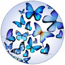 Jedlý papir hneď modrých motýlov 19,5 cm