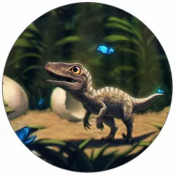 Jedlý papier malý dinosaurus s motýlmi 19,5 cm