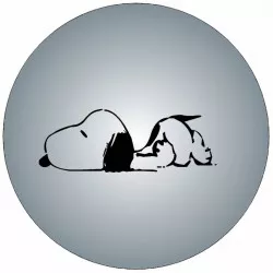 Jedlý papier ležiaci Snoopy čiernobiela ilustrácia 19,5 cm