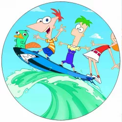 Jedlý papier Phineas a Ferb na surfe 19,5 cm