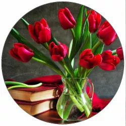 Jedlý papier kytice tulipánov 19,5 cm