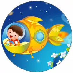 Jedlý papier chlapec v rakete 19,5 cm