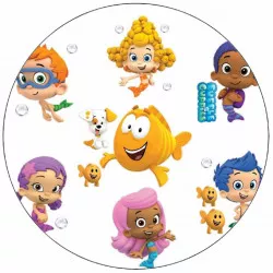 Jedlý papir Bubble Guppies biele pozadie 19,5 cm