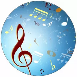 Jedlý papier vzor noty 19,5 cm