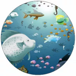 Jedlý papier vzor ryby 19,5 cm