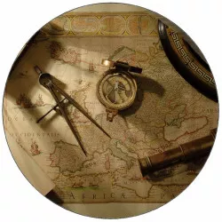Jedlý papír mapa sveta, kompas 19,5 cm