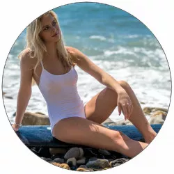 Jedlý papier žena na pláži 19,5 cm