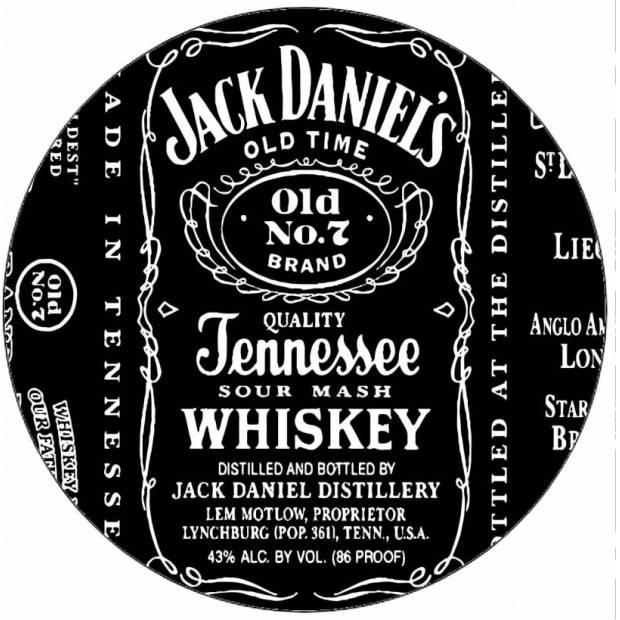 Jedlá papierová etiketa Jack Daniels 19,5 cm