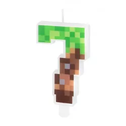 Sviečka Minecraft 7 cm číslo 7