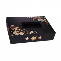 Krabička na cukrovinky skladacia s okienkom vianočné perníky 22x15x5 cm