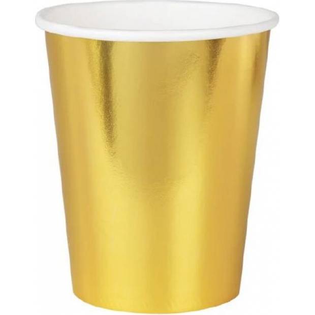 Papierové poháre zlaté 220ml 6ks