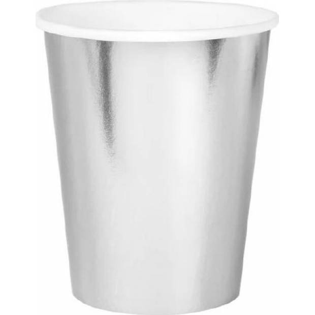 Papierové poháre strieborné 220ml 6ks