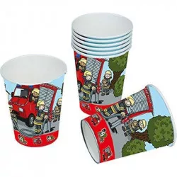 Papírové šálky 250 ml 8 ks Hasičům