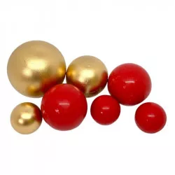 Čokoládové guličky 7ks červeno-zlaté