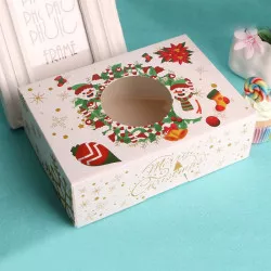 Krabička na vianočné cukrovinky vianočný veniec 22x15x7 cm