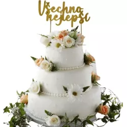 Pichacia dekorácia na tortu zlatá Všetko najlepšie