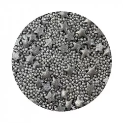 Cukrové zdobenie strieborné hviezdy 1kg